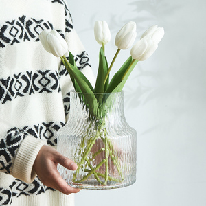 北欧风格简约透明花瓶ins风水养鲜花玻璃插花瓶客厅摆件网红装饰