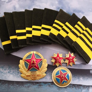 老兵纪念品退役陆87式肩衔牌章兵绒套式简章老式八七退收藏全新