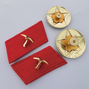 八五式收藏85式大小帽徽红色85领章