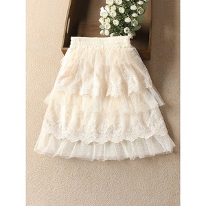 女童春秋半身裙百搭2020夏天洋气儿童百褶裙女孩蛋糕蕾丝网纱裙子