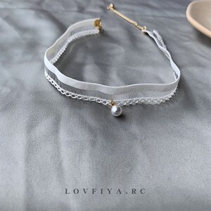 蕾丝项圈颈带白色超仙短款