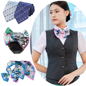 农行领花女职业领结丝巾银行衬衫蝴蝶结头花领带衬衣服工作服配饰