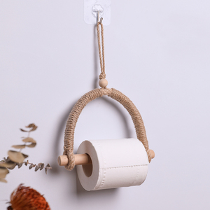 创意手工编织卷纸架免打孔卫生间厕所日式麻绳纸巾盒厨房纸巾架