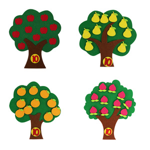 不织布儿童手工创意diy苹果树生活区益智区数字区语言区教具材料