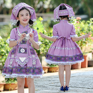 六一壮族三月三服装儿童少数民族服饰男女童哈尼族苗族彝族表演服