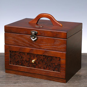 木质药箱家庭装家用大容量口罩多层急救医药箱医疗箱药品收纳盒子