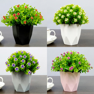 仿真满天星绿植小盆栽家居客厅摆设书桌迷你装饰假花塑料植物米兰