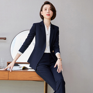 秋冬职业套装女时尚气质干练公务员面试服装正装西服高端职场工装