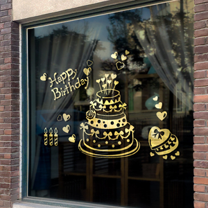 蛋糕店玻璃门贴纸创意面包烘培甜品店橱窗装饰布置背景墙贴画贴字