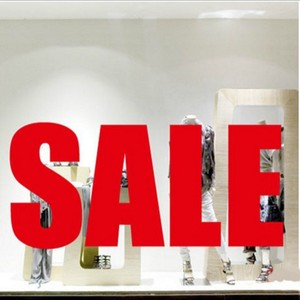 店庆周年商场橱窗布置贴服装店铺打折扣英文sale墙贴节日玻璃贴纸