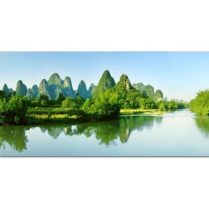 客厅装饰画山青绿水背靠山画电视自粘画桂林山水沙发背景墙壁挂画