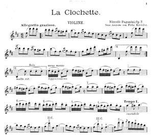 钟 帕格尼尼 la campanella 小提琴分谱 钢琴伴奏谱 多版本