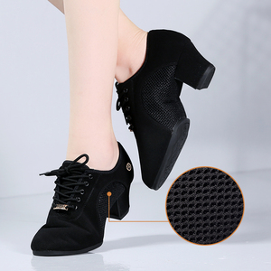 专业拉丁舞鞋正品女网眼透气软底中高跟形体交谊广场跳舞蹈鞋夏季