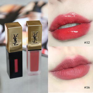 温柔气质~ysl圣罗兰哑光唇釉12#斩男色/16#雾面干枯玫瑰色