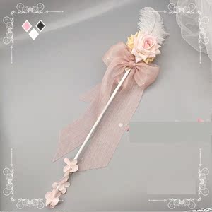 仙女魔法棒茶话会玫瑰花棒手持手杖权杖表演写真走秀魔法拍照道具