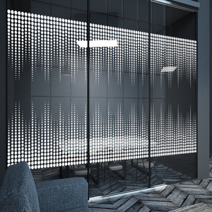 几何图形抽象围棋办公室创意静电透明镂空玻璃贴膜磨砂质感门贴纸