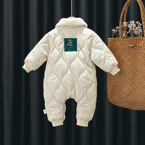 婴儿棉服外套一岁女宝宝加厚连体衣冬季男外出服夹棉冬装保暖棉衣