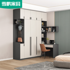 现代简约转角电脑桌梳妆台书桌书柜多功能大衣柜组合大小户型定制