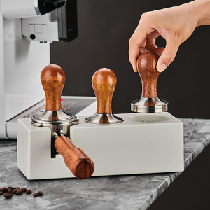 粉锤51/53/58mm木柄压粉器咖啡器具配套不锈钢实心压粉锤器布粉器