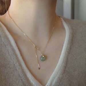 天然和田玉平安扣项链玉石吊坠锁骨链女士小众气质生日礼物简约