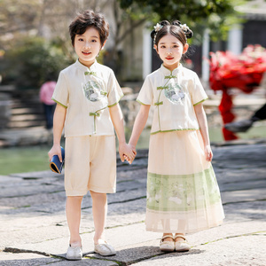 男女童汉服夏季中国风端午传统服饰儿童新中式六一国学汉服演出服
