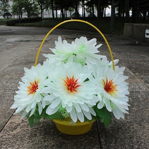 清明节扫墓的小白花上坟祭祀用品摆放批装饰塑料假花仿真节日摆件