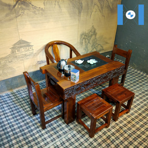老船木茶桌椅组合老船木龙骨泡茶桌家用茶台实木茶桌船板茶几简约