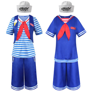 怪奇物语3cos服冰淇淋店员海军制服装 cosplay男女款水手服套装