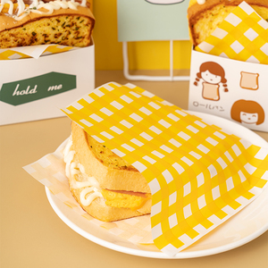 三明治汉堡包装纸 食品级三文治汉堡打包纸袋 油纸垫牛皮纸盒袋子