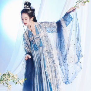 鲛人泪汉服蓝色