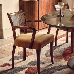 实木软包椅家用复古风布艺靠背书桌椅酒店咖啡厅时尚简约餐桌椅子