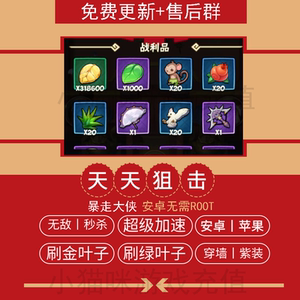 爆暴走大侠辅助天天狙击加速器安卓ios脚本gm版修改器刷绿叶金叶