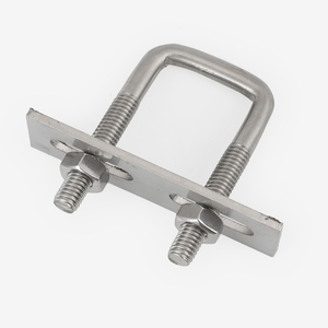 m8 304不锈钢方型卡直角u型卡螺栓直角螺丝u型方卡管卡扣方管夹管