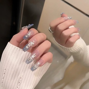 400人付款淘宝铜色日晕染款美t甲穿戴甲指甲贴新娘甲长短款孕妇甲纯