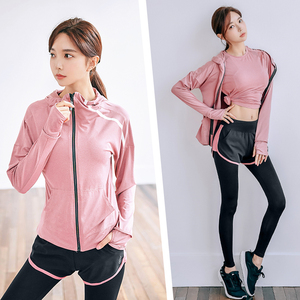 2019秋季新款运动跑步服套装长袖女士健身房速干衣网红瑜伽服宽松