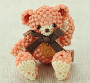 dw1411可爱小熊串珠图纸钥匙扣挂件摆件个性饰品diy电子图纸