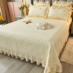 新款高档床盖夹棉花边床笠罩单件床单防滑榻榻米防尘套罩四季通用