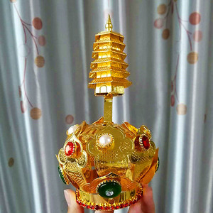 道教用品道冠莲花冠塔顶莲花冠莲花道帽道士冠头冠道士帽道家用品