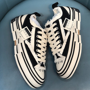 吴建豪xvessel乞丐鞋百搭情侣男女增高硫化鞋腰果花低帮帆布鞋子