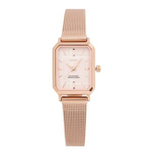 lloyd洛雅蒂正品女表 百搭优雅显气质玫瑰金网状手表