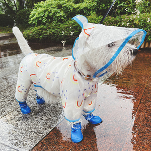 狗狗雨衣四脚防水全包泰迪比熊雪纳瑞西高地小型犬中型犬小狗宠物