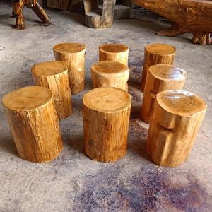 香椿木实木墩子原木凳子木桩树桩茶几腿大板底座根雕茶几原木树墩