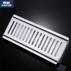 易柏浴室淋浴房防臭地漏卫生间厕所不锈钢长方形大排量下水加长条