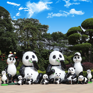 户外仿真大号熊猫雕塑公园游乐园幼儿园景区草坪动物模型装饰摆件
