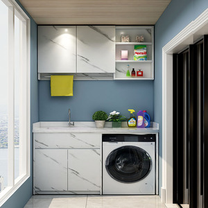 现代简约洗衣机柜组合洗脸盆洗手盆洗漱台一体阳台洗衣机伴侣定制