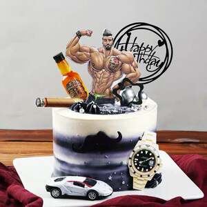 创意个性男士生日蛋糕进口动物奶油北京天津广州上海全国同城配送