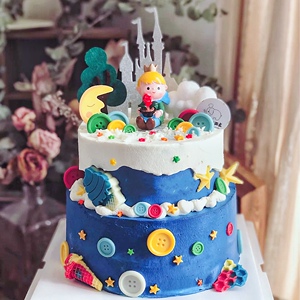 创意双层小王子男孩生日蛋糕儿童百天周岁北京上海天津深圳全国送