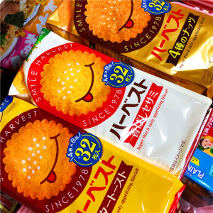 日本tohato桃哈多芝麻薄脆笑脸饼干黄油味椰子口味 32枚