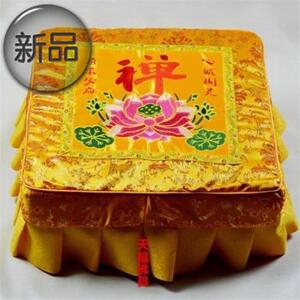 佛教用品拜垫套打坐拜佛垫方形跪0垫佛堂寺庙莲花黄布拜罩磕头拜