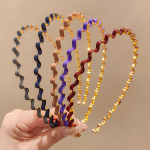 波浪发箍女夏季釉面防滑发卡网红2022新款彩色压头发洗脸头箍发饰